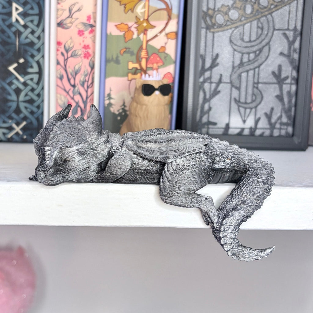 3d Printed Sleeping Dragon Bookshelf Decoration